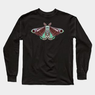 Moth sticker brown, green and pink pastel Long Sleeve T-Shirt